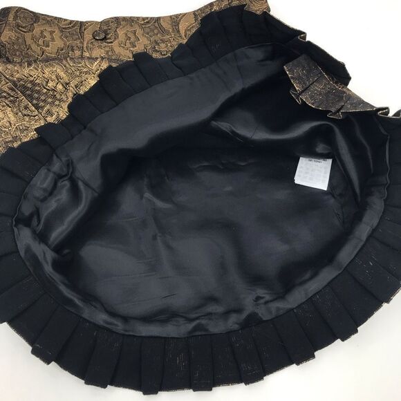 Sandro Paris Goldena Metallic Bronze Brocade Ruffled Mini Skirt - Picture 13 of 16